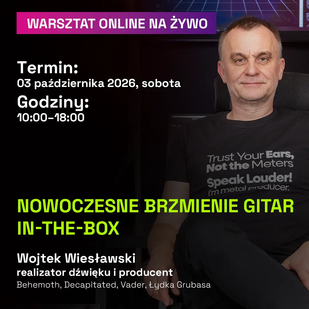 warsztat online na żywo nowoczesne brzmienie gitar in the box